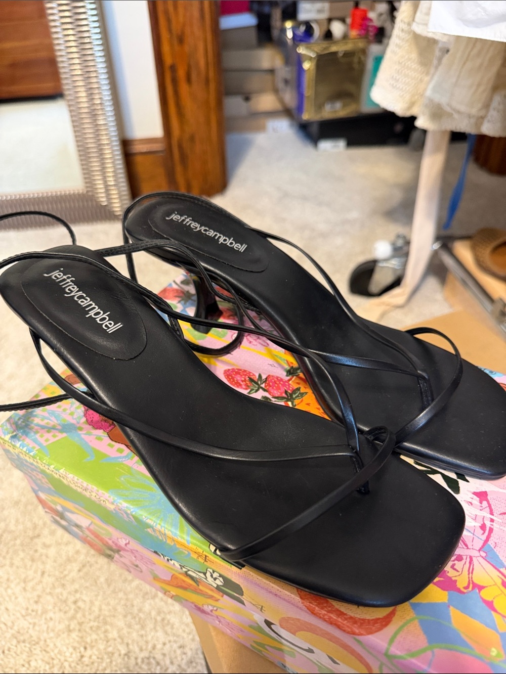 Jeffrey Campbell Black Lace-Up Strappy Sandals - Picture 2 of 3